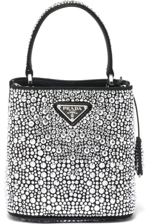 Prada Small Panier crystal-embellished tote bag