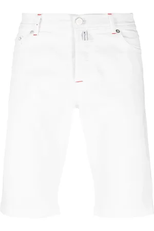 Kiton Logo-patch denim shorts