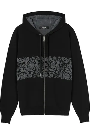 VERSACE Barocco-jacquard zip-up hoodie