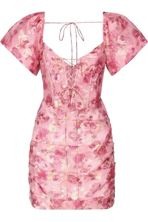 For Love And Lemons Floral-appliqué mini dress