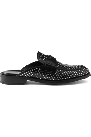 Prada Stud-embellished leather mules