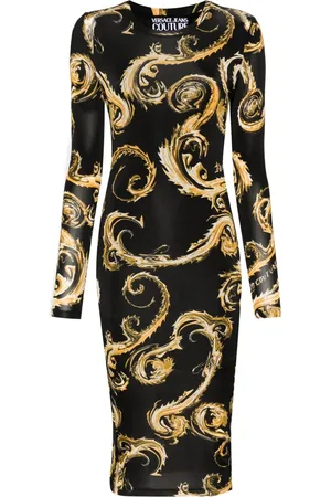 VERSACE Chromo Couture-print midi dress