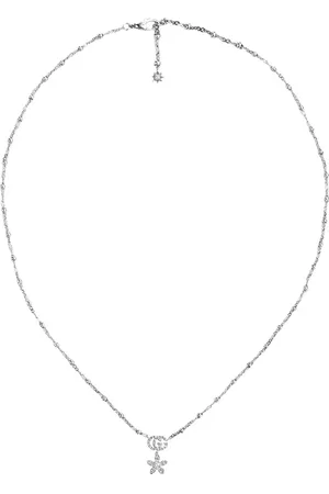 Gucci Flower and Double G necklace with diamonds