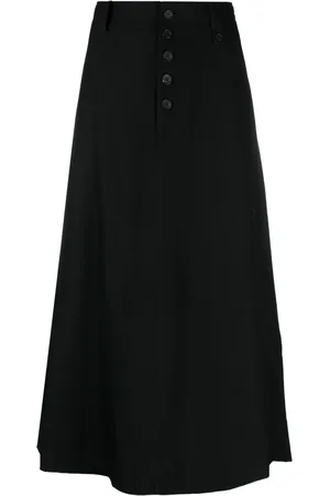 YOHJI YAMAMOTO High-waisted A-line midi skirt