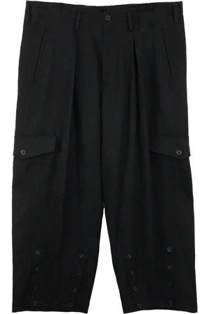 YOHJI YAMAMOTO O-Hem drop-crotch wool trousers