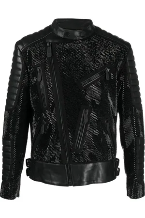 Philipp Plein Leather disco biker jacket