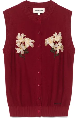 Shushu/Tong Floral-appliqu?? vest
