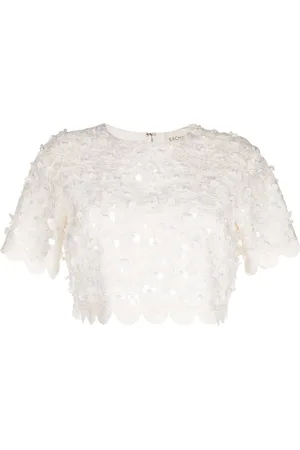 Sachin & Babi Naya floral-appliqu?? crop top