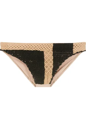 AMIR SLAMA Two-tone crochet swim briefs
