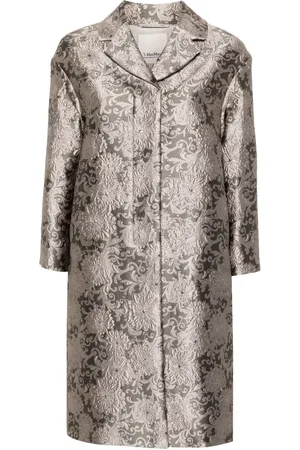Max Mara Effige floral-jacquard coat