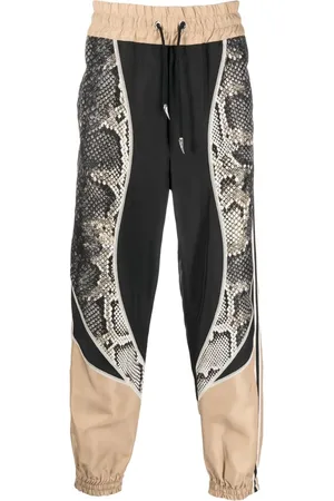 Roberto Cavalli Snake-print panelled track pants
