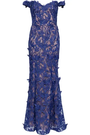 Marchesa Notte Lace-detailing gown