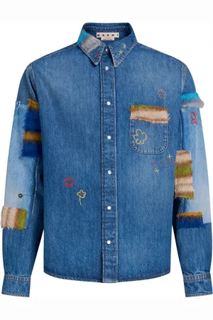 Marni Embroidered denim shirt