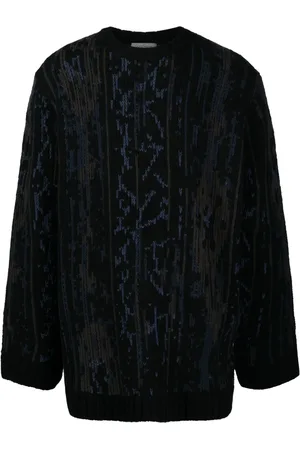 YOHJI YAMAMOTO Contrasting-trim wool-blend jumper