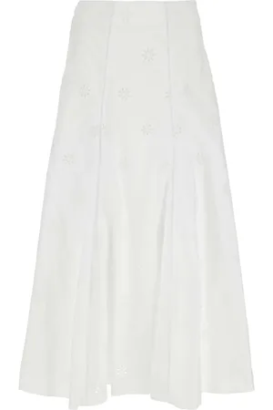 Chloé Broderie-anglaise poplin skirt