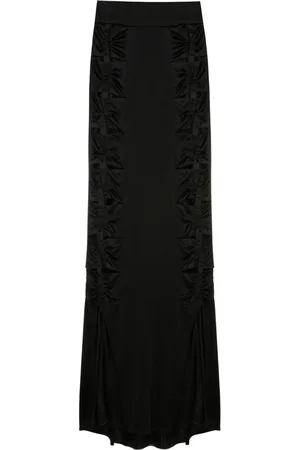 GALVAN Vertebrae cut-out fluted maxi skirt