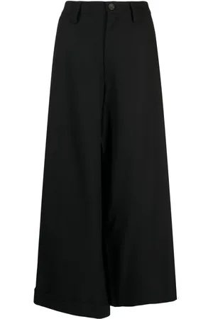 YOHJI YAMAMOTO Wide-leg cropped wool trousers