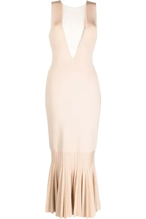 GALVAN Erato pleated-hem dress