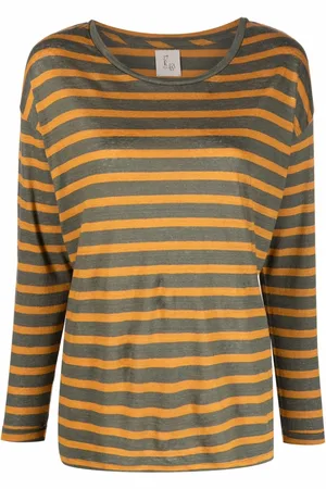 Paula Stripe-print linen T-shirt
