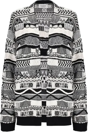 LANEUS Patterned-jacquard cardigan