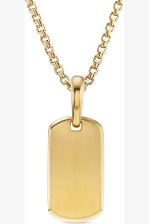 David Yurman 18kt yellow Chevron tag (21mm)