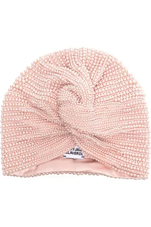 MaryJane Claverol Frankie pearl knot-front wrap cap