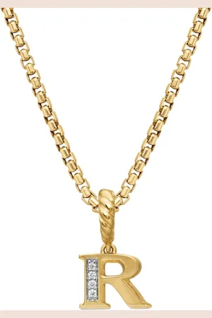 David Yurman 18kt yellow Pav?? Initial pendant