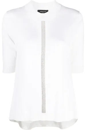 Fabiana Filippi Beaded-stripe knitted top