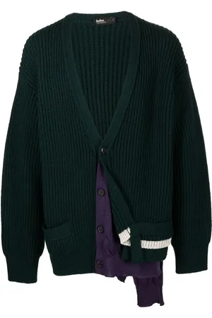Kolor Ribbed-knit wool cardigan