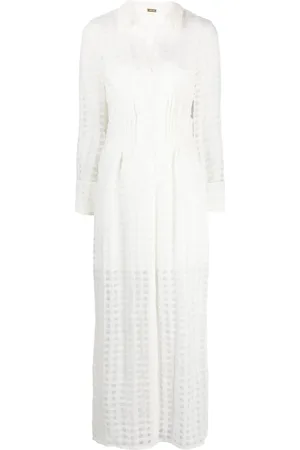 Cult Gaia Pernille checked sheer maxi dress