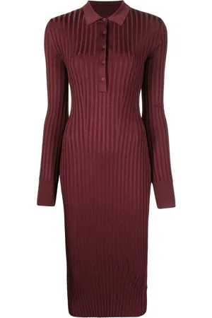 GALVAN Rhea ribbed-knit midi dress