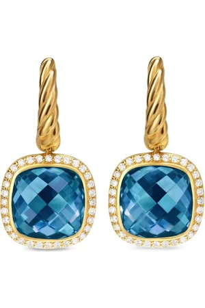 David Yurman 18kt yellow Albion topaz and diamond earrings