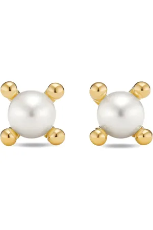 David Yurman 18kt yellow Renaiss pearl stud earrings (5.5mm)