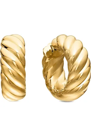 David Yurman 18kt yellow Sculpted Cable hoop earrings (25mm)