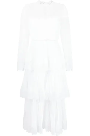 Self-Portrait Chiffon tiered midi dress