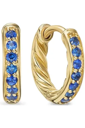David Yurman 18kt yellow Petite Pavé huggie hoop earrings (12mm)