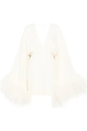 ‎Taller Marmo‎ Feather-trim mini dress