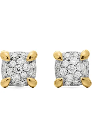 David Yurman 18kt yellow gold petite Chatelaine diamond stud earrings (5mm)