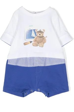 Lapin House Teddy bear-print jersey romper