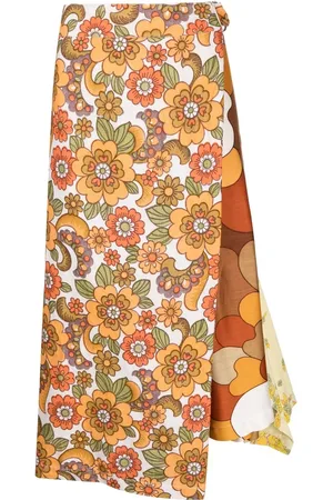 Colville Floral-print asymmetric midi skirt