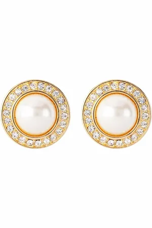 Dior 1980s pre-owned pearl-embellished clip-on earrings
