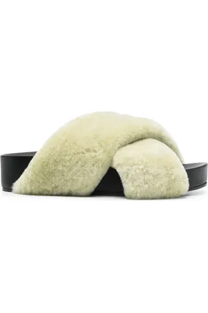 Jil Sander Shearling cross-over sandals