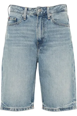 Tommy Hilfiger High-rise distressed denim shorts