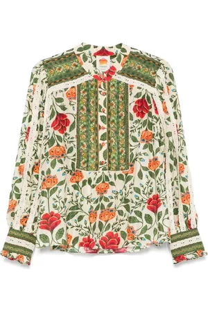 Farm Rio Garden Tapestry blouse