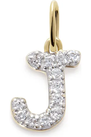 Monica Vinader 14ky yellow J diamond pendant