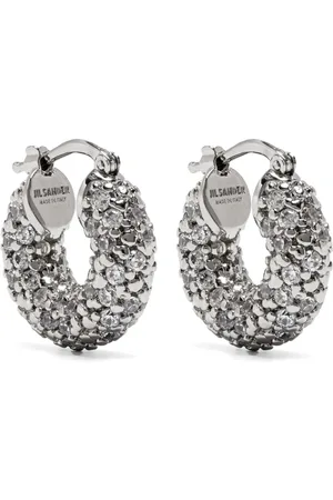 Jil Sander Crystal-embellished hoop earrings