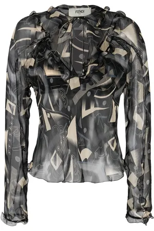 Fendi Silk graphic print blouse