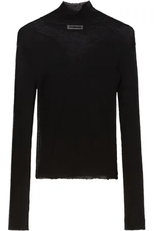 Jil Sander Semi-sheer logo-patch top