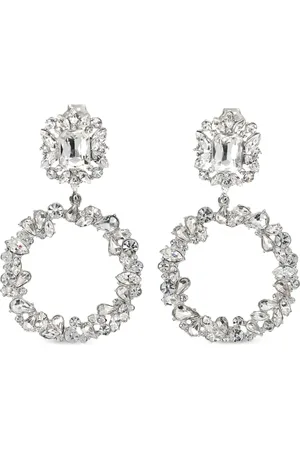 Self-Portrait Crystal-embellished hoop earrings