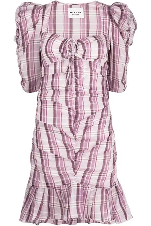 Marant Etoile Plaid-check print dress